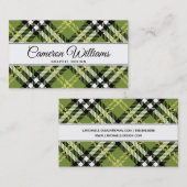 Carte De Visite Motif irlandais vert de plaid (Devant / Derrière)