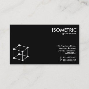 Carte De Visite Motif Isométrique Cube - Noir/Blanc