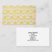 Carte De Visite Motif jaune de damassé (Devant / Derrière)