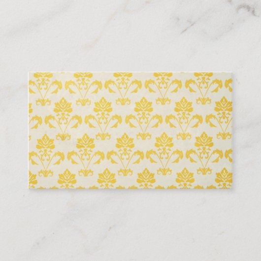 Carte De Visite Motif jaune de damassé (Devant)