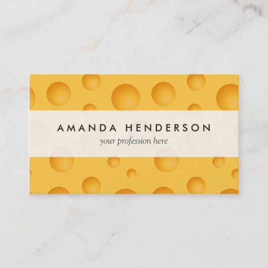 Carte De Visite Motif jaune de fromage (Devant)