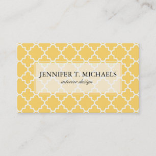Carte De Visite Motif jaune de Quatrefoil