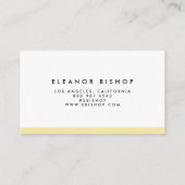 Carte De Visite Motif jaune et blanc de filets moderne (Dos)