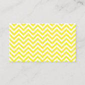 Carte De Visite Motif jaune et blanc moderne de Chevron (Dos)