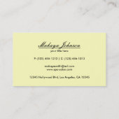 Carte De Visite Motif jaune et noir en pastel élégant de Chevron (Dos)