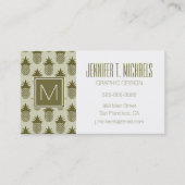 Carte De Visite Motif kaki d'ananas (Devant)