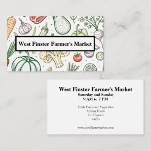 Carte De Visite Motif légume Marché fermier de la ferme CSA
