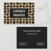 Carte De Visite Motif Leopard de mode moderne (Devant / Derrière)
