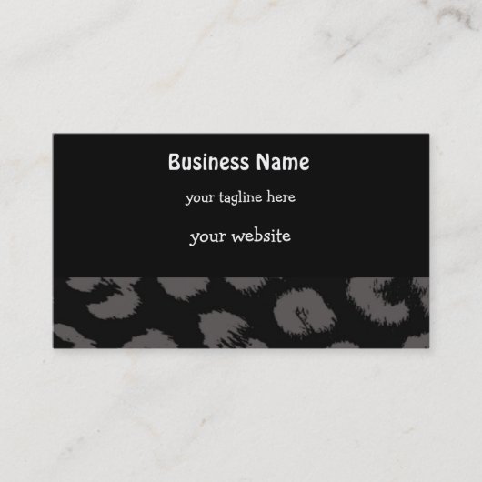 Carte De Visite Motif léopard noir et gris (Devant)