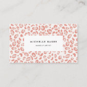 Carte De Visite Motif Léopard Rose (Devant)