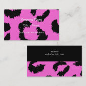 Carte De Visite Motif léopard rose et noir (Devant / Derrière)