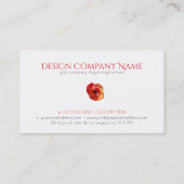 Carte De Visite Motif Light Blue Modern Stripes & Red Poppies (Dos)
