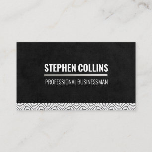 Carte De Visite Motif Lignes circulaires Texture noire