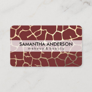 Carte De Visite Motif Lux Or Rouge Foncé