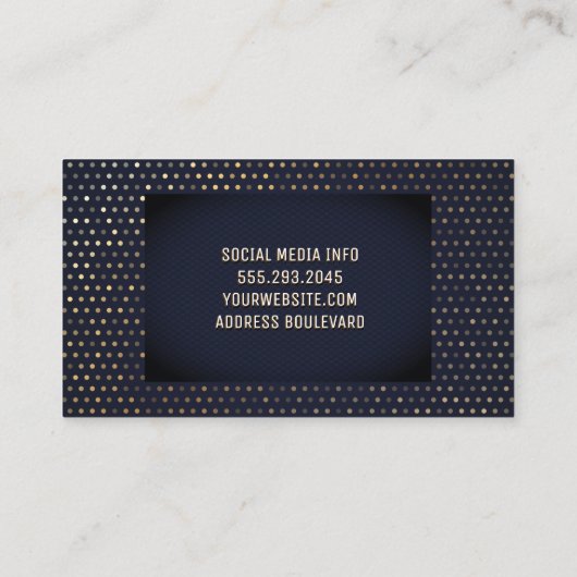 Carte De Visite Motif | Luxe Bleu foncé (Dos)