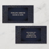 Carte De Visite Motif | Luxe Bleu foncé (Devant / Derrière)