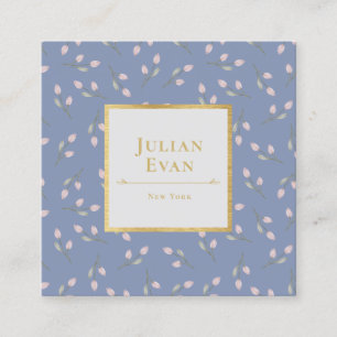 Carte de visite Motif Luxe Gold Dusty Blue