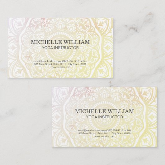 Carte De Visite Motif Mandala (Devant / Derrière)