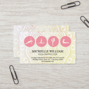 Carte De Visite Motif Mandala   Icône Poses Yoga