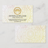Carte De Visite Motif Mandala | Logo de la Fleur de Yoga (Devant / Derrière)