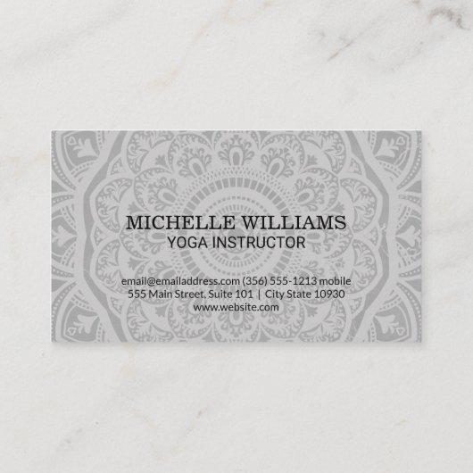 Carte De Visite Motif Mandala | Méditation | Professeur de yoga (Dos)