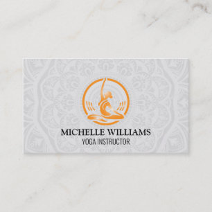 Carte De Visite Motif Mandala Studio de Yoga Santé