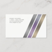 Carte De Visite Motif métallique de ruban de rayures (Dos)