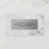 Carte De Visite Motif métallique filé en argent (Dos)