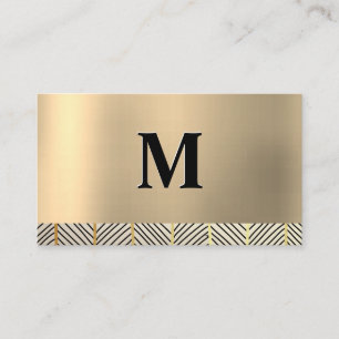 Carte De Visite Motif métallique Monogram Gold
