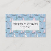 Carte De Visite Motif mignon 1 de voilier de monogramme (Devant)