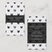 Carte De Visite Motif mignon chic noir et blanc de chat (Devant / Derrière)