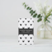 Carte De Visite Motif mignon chic noir et blanc de chat (Debout devant)