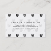 Carte De Visite Motif mignon chic noir et blanc de chat (Dos)