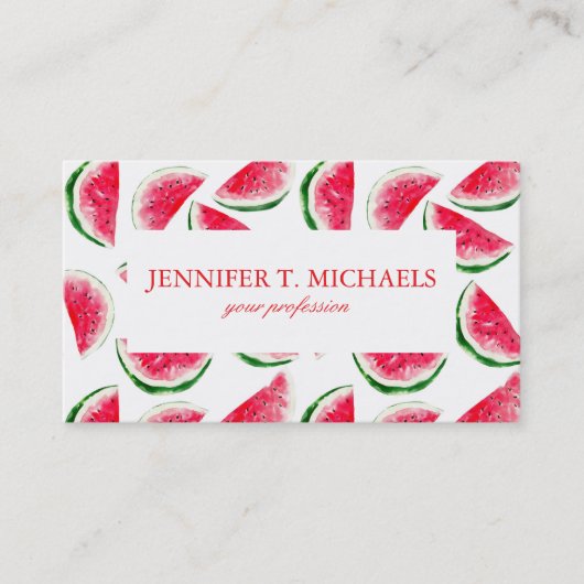 Carte De Visite Motif mignon d'ananas et de pastèque (Devant)