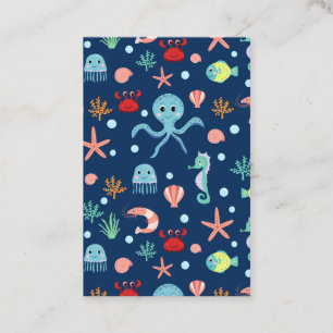 Carte De Visite Motif mignon de vie marine de l'océan