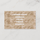 Carte De Visite Motif militaire numérique du désert (Dos)