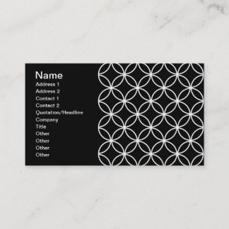 Carte De Visite Motif Moderne Cercles Superposés Noir Blanc