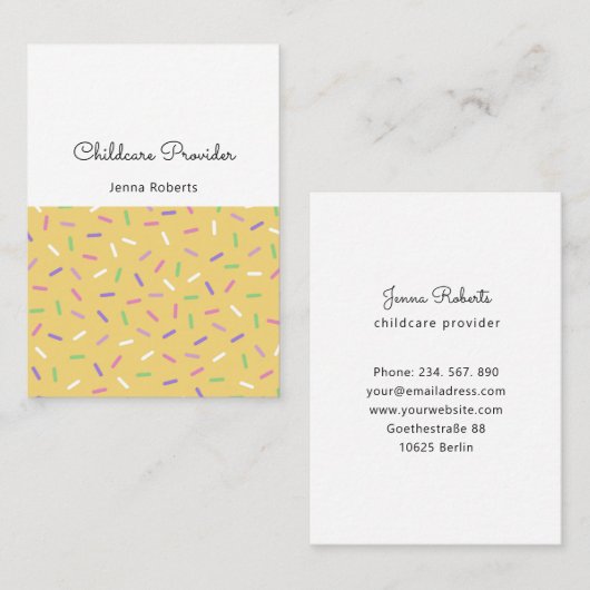 Carte De Visite Motif moderne, coloré (Devant / Derrière)