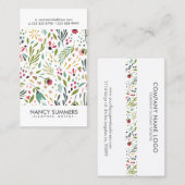 Carte De Visite Motif moderne de fleur et feuilles de ciment (Devant / Derrière)