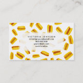 Carte De Visite Motif moderne de nourriture de hot-dog d'aquarelle (Dos)