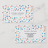 Carte De Visite Motif moderne de traçages de pois de ressort (Devant / Derrière)