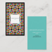 Carte De Visite Motif moderne d'édredon d'hexagone (Devant / Derrière)