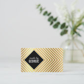 Carte De Visite MOTIF MODERNE diamant noir blanc or noir (Debout devant)