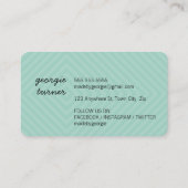 Carte De Visite MOTIF MODERNE diamant noir menthe blanche (Dos)