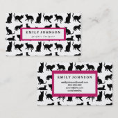 Carte De Visite Motif moderne élégant de chats noirs customisé (Devant / Derrière)