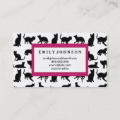 Carte De Visite Motif moderne élégant de chats noirs customisé (Dos)