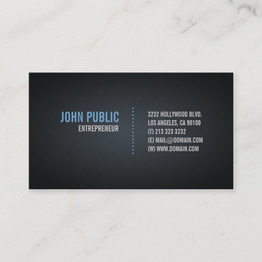 Carte De Visite Motif moderne en carreaux de diamants noirs (Devant)