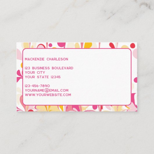 Carte De Visite Motif moderne en marbre Abstrait (Dos)