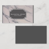 Carte De Visite Motif moderne en marbre noir gris rose (Devant / Derrière)