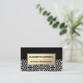 Carte De Visite Motif moderne géométrique | Métal or (Debout devant)